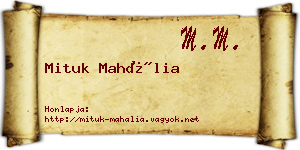 Mituk Mahália névjegykártya